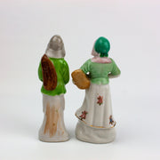 Occupied Japan Dutch Colonial Village Man w/ Sack & Lady w/ Basket 5 Inches 3