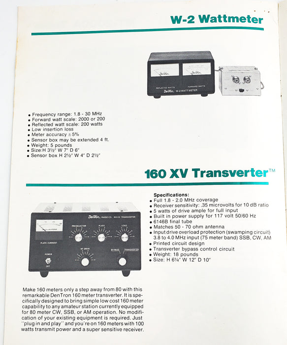 1979 Dentron Radio Company Catalogs & Price Guide - 2 Variations (Green & Brown)