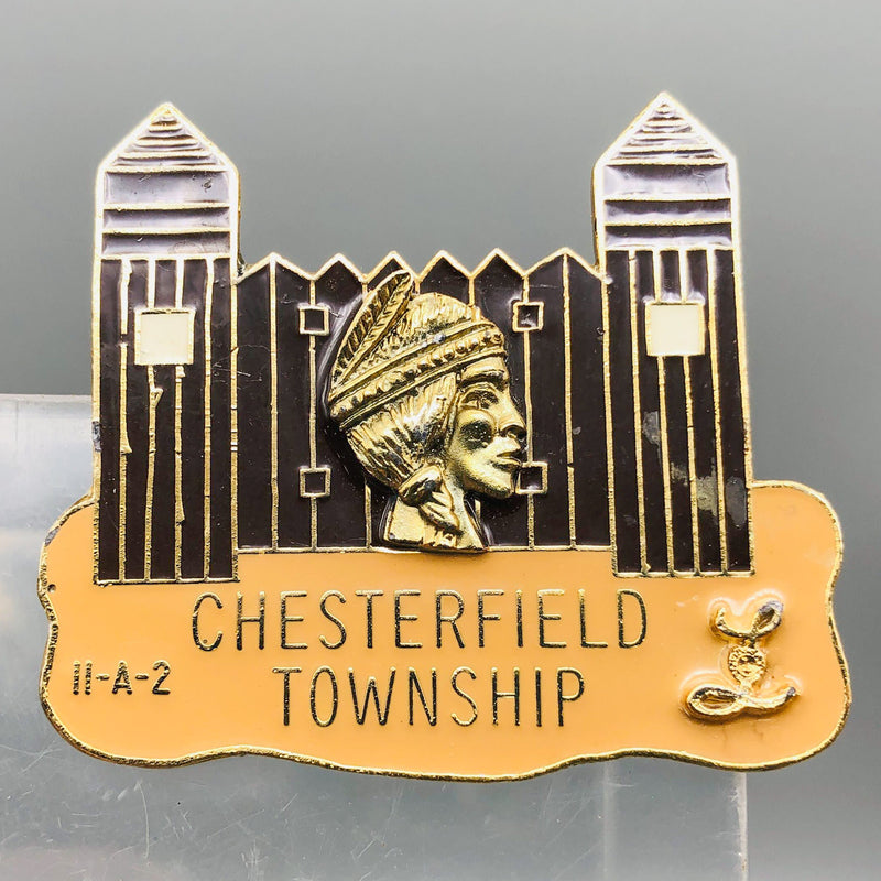 Vintage Lions Club Lapel Pin Pinback Chesterfield Township 11-A-2 Michigan Fort
