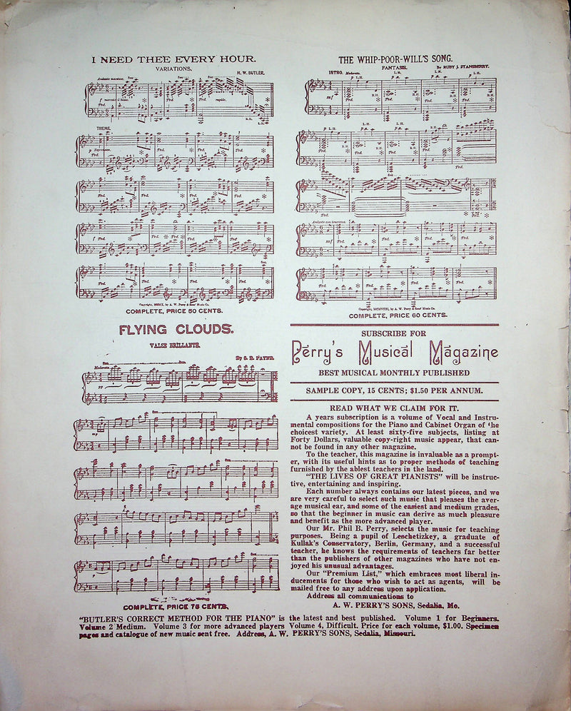 Gathering Shadows Theme With Variations Vintage Sheet Music 1911 Piano Song 4