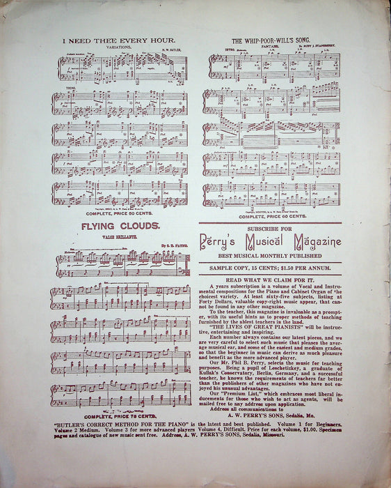 Gathering Shadows Theme With Variations Vintage Sheet Music 1911 Piano Song 4