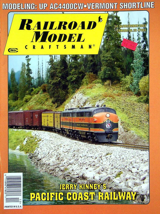 Railroad Model Craftsman Magazine December 2003 Vol 72 No 7 Jerry Kinney Railway