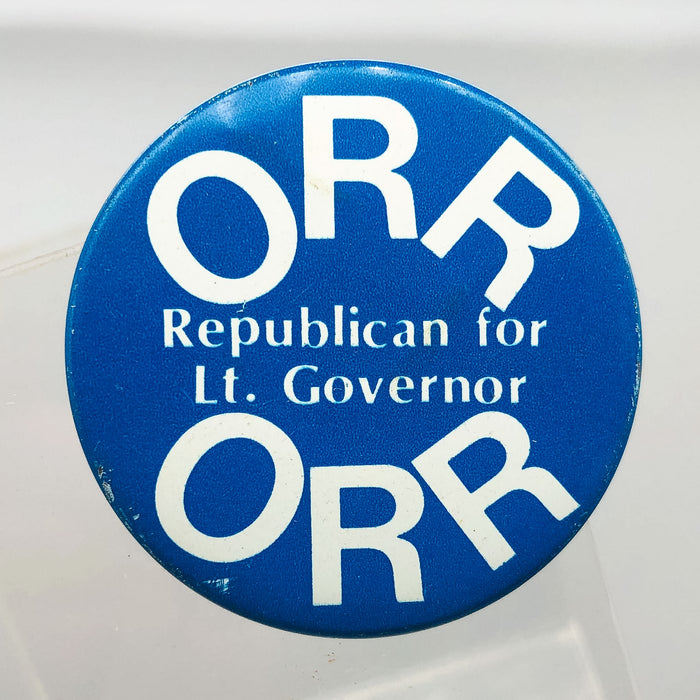 Orr Republican Lt. Governor Button Pin 1.5" Indiana Politician Rob Campaign Blue