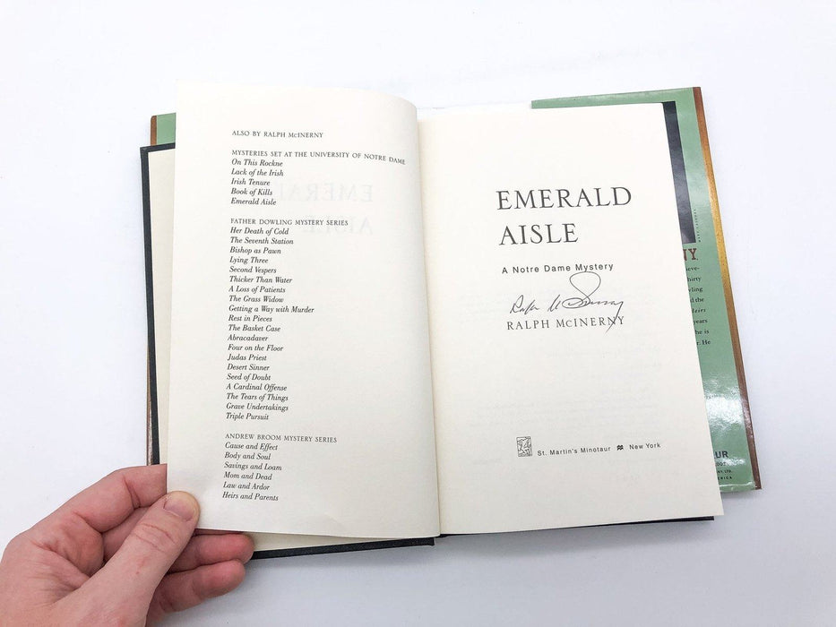 Emerald Aisle Ralph McInerny 2001 Saint Martin's Autograph Signed First Edition 9