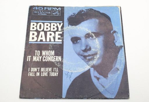 Bobby Bare To Whom It May Concern Record 45 RPM Single 47-8083 RCA 1962 1