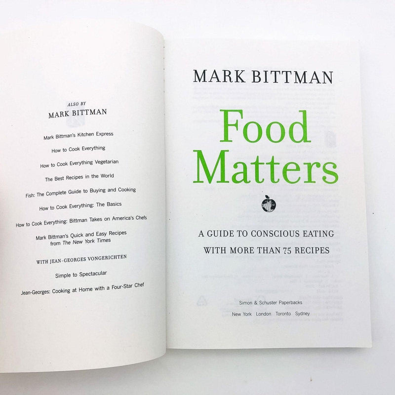 Food Matters Paperback Mark Bittman 2008 Nutrition Sustainable Living Food Habit 6