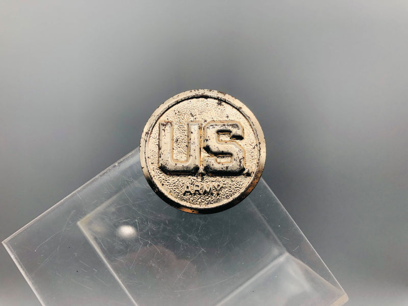 Vintage US Army Lapel Safety Pin Pebble Background Border 8