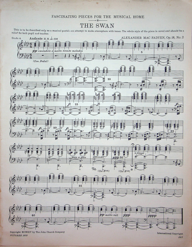1935 Etude Magazine Sheet Music Pages 587-610 Mac Fadyen Hawley Schumann Songs 1