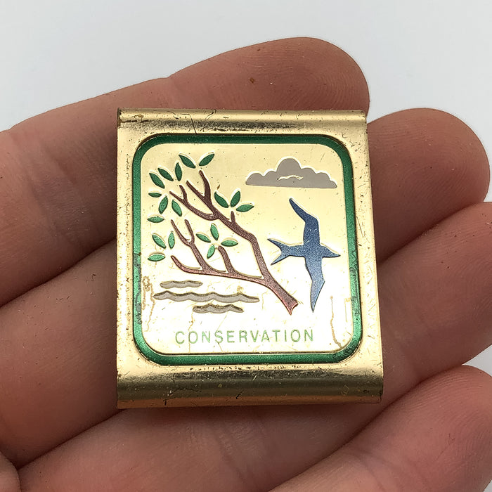 Boy Scouts of America Conservation Metal Belt Slide Clip Skill Award Bird Tree 6