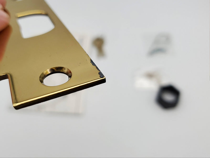 Arrow Door Lever Entry Lock Polished Brass US3 H12 SR LH NOS