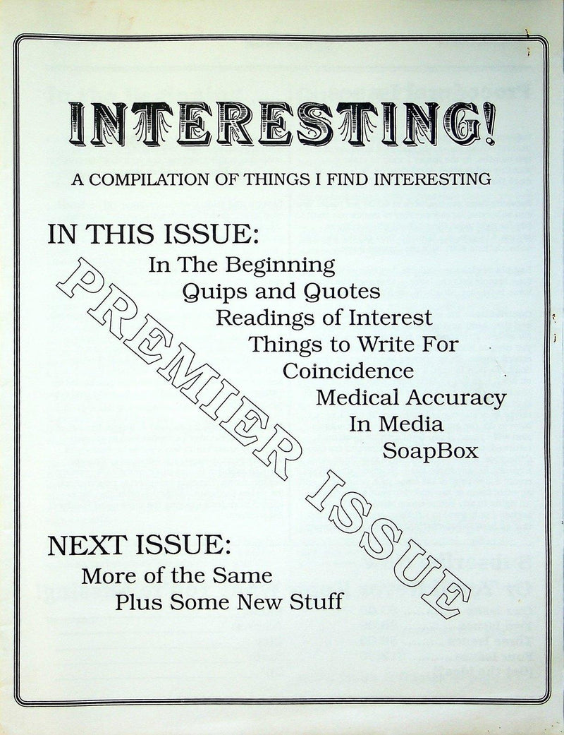 Interesting! Magazine 1993 No. 1 A Compilation of interesting things 1