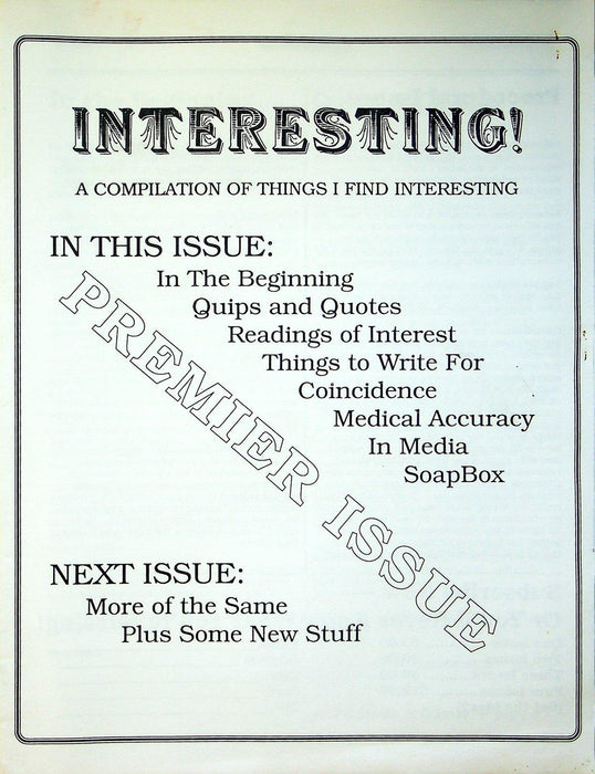 Interesting! Magazine 1993 No. 1 A Compilation of interesting things 1
