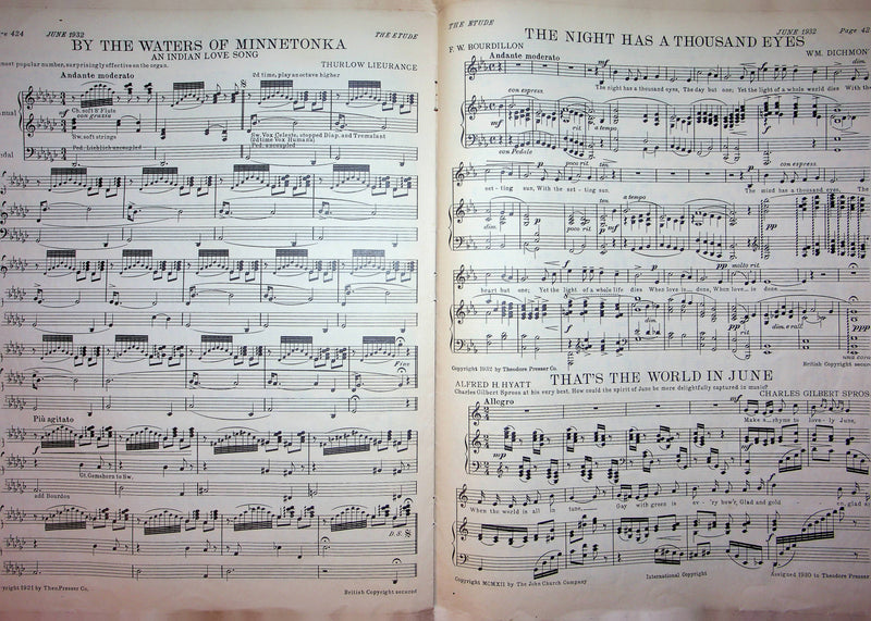 Dark Eyes Russian Gypsy Air Sheet Music Piano Song Rob Roy Peery 1932 Etude Mag 4