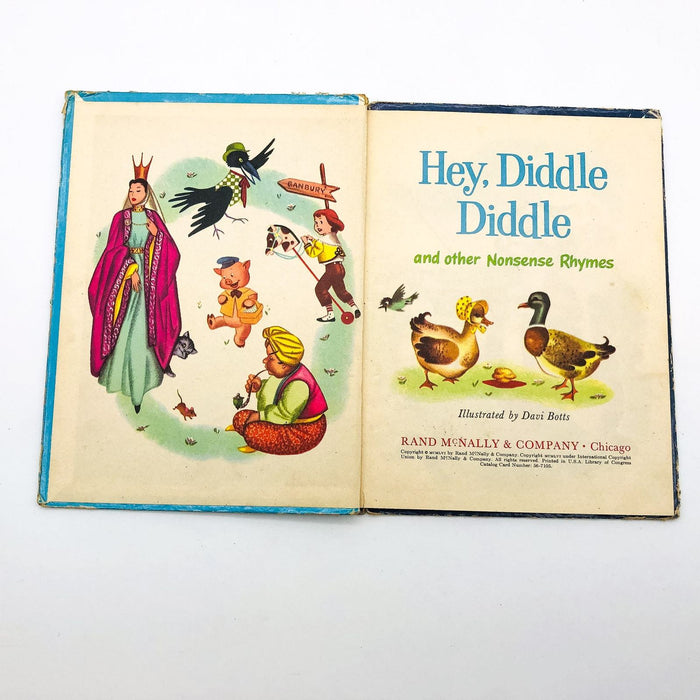 Hey Diddle Diddle Hardcover Davi Botts 1956 Rand McNally Classic Nursey Rhymes 6