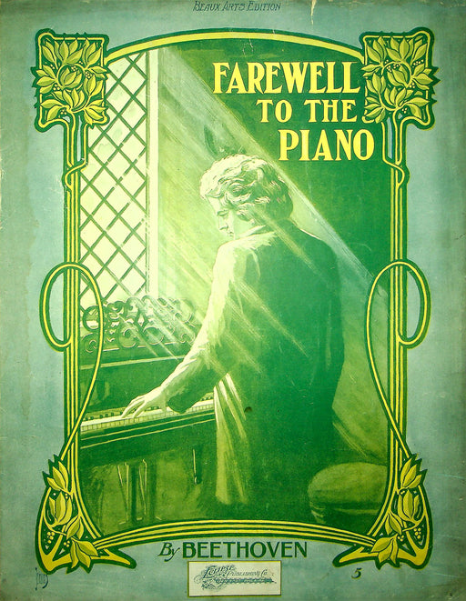 Sheet Music Farewell To The Piano Beethoven 1909 Eclipse Publishing Co Beaux Art 1