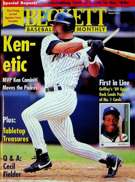 Beckett Baseball Magazine March 1997 # 144 Juan Gonzalez Rangers Ken Caminiti 1