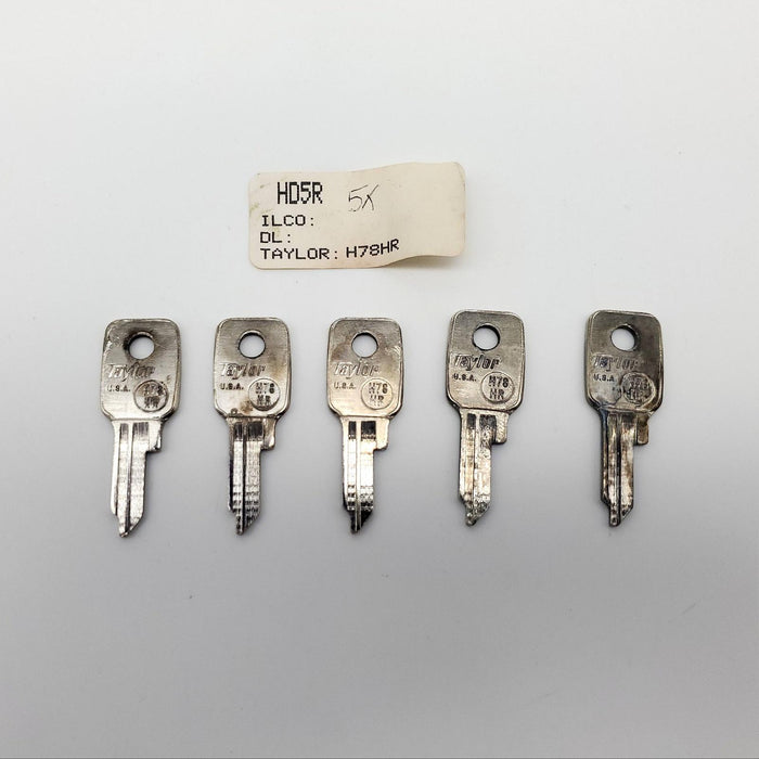 5x Ilco HD5R Key Blanks Taylor H78HR for Honda Motorcyle Ignition NOS