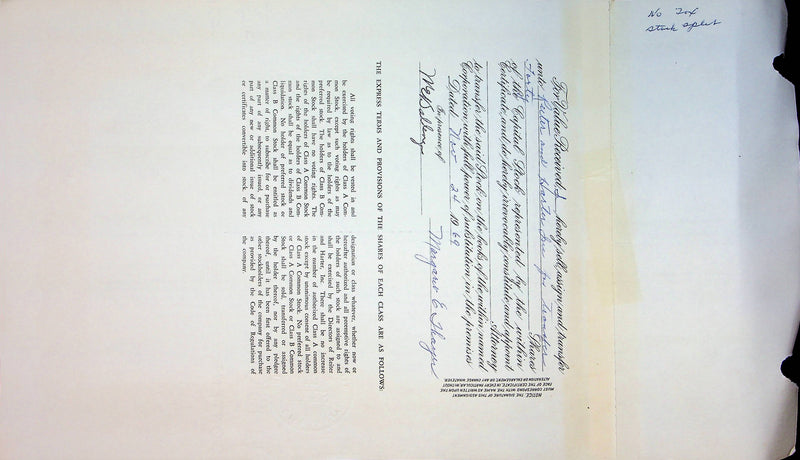 Reiter Dairy Company Stock Certificate Bond Scripophilly Akron Ohio 1965 No 213