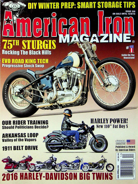 American Iron Motorcycle Magazine Dec # 330 2015 75th Sturgis Rocking Black Hill