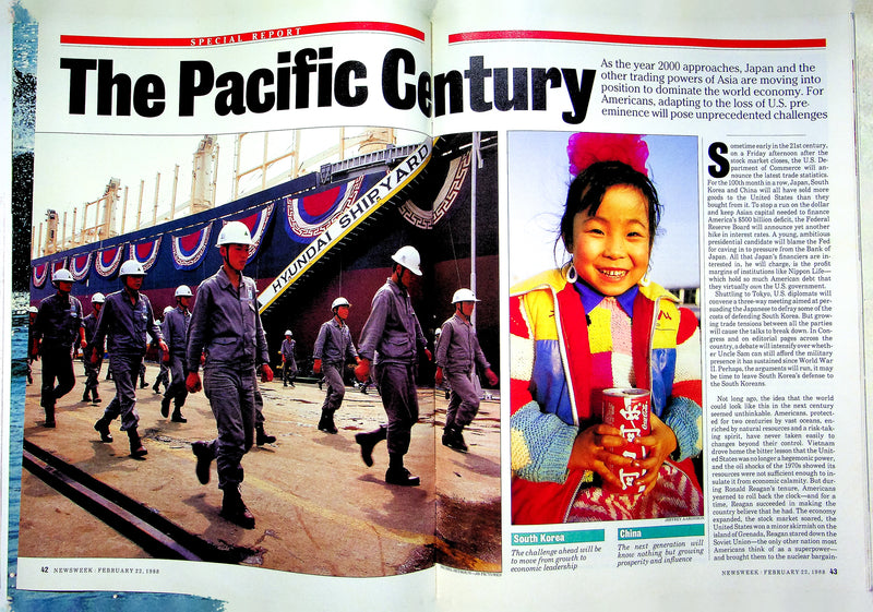 Newsweek Magazine February 22 1988 Pacific Century Japan Dominates World Economy 3