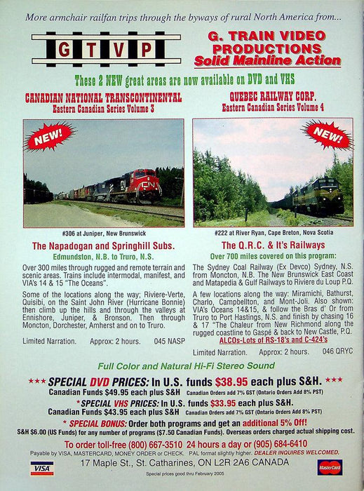 Railfan & Railroad Magazine February 2005 Vol 24 No 2 Sacramento Valley RR