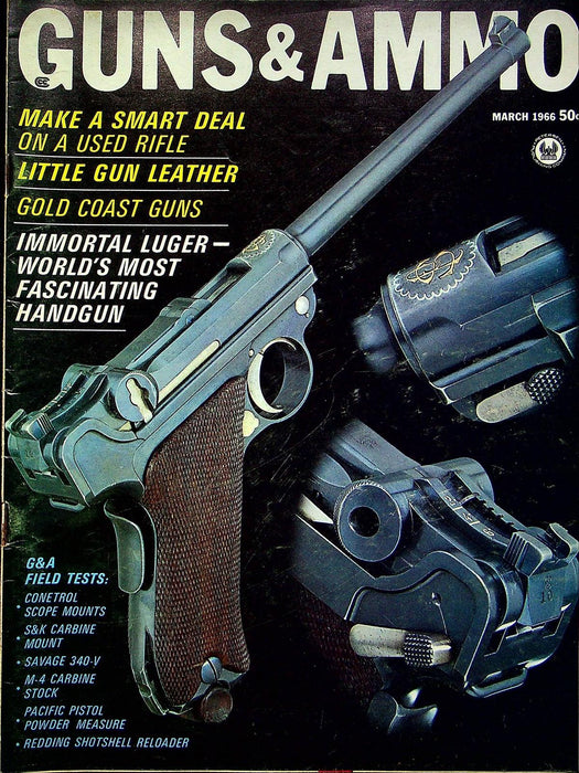 Guns & Ammo Magazine March 1966 Vol 10 #3 S&K Carbine Mount, Savage 340-V