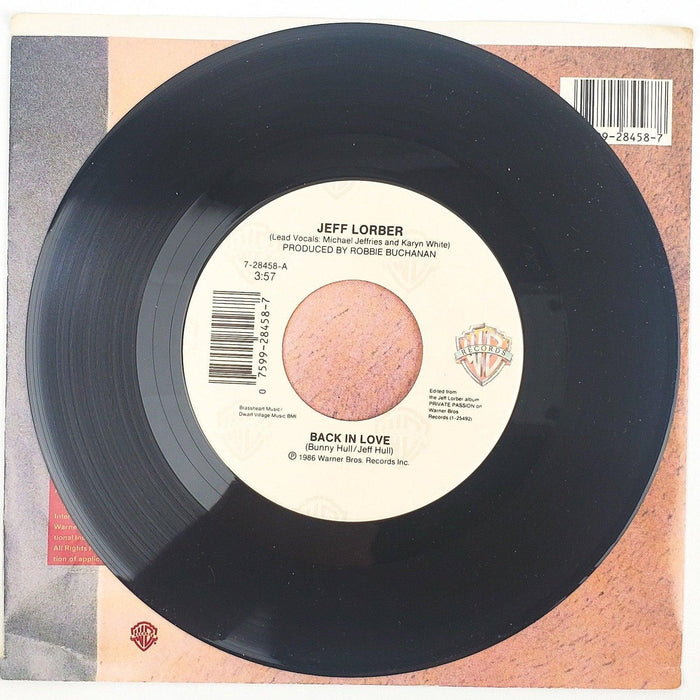 Jeff Lorber Back In Love Record 45 RPM Single 7-28458 Warner Bros 1987 3