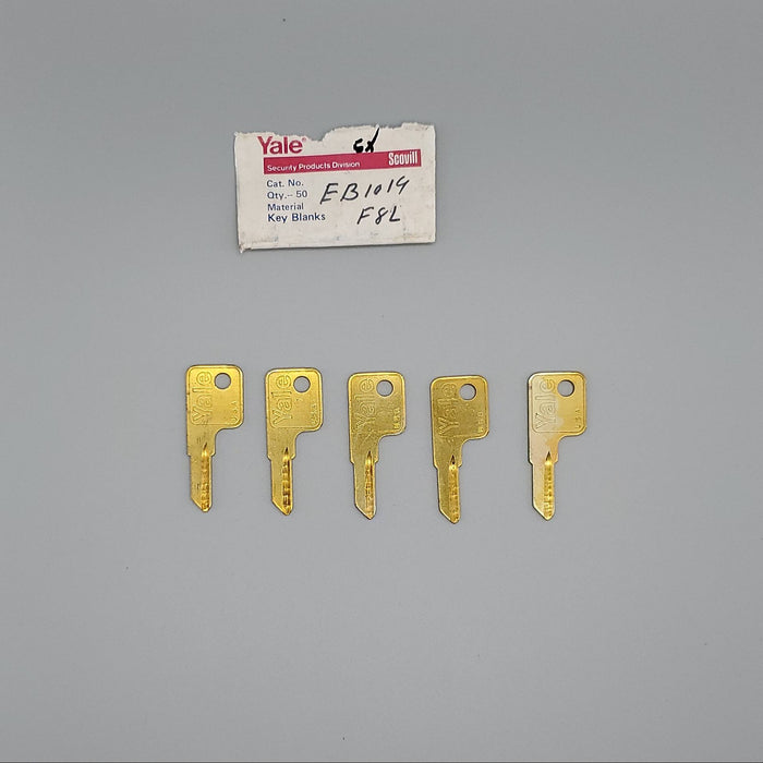 5x Yale EB1019 Key Blanks F8L Keyway Solid Brass 4 Pin NOS 3