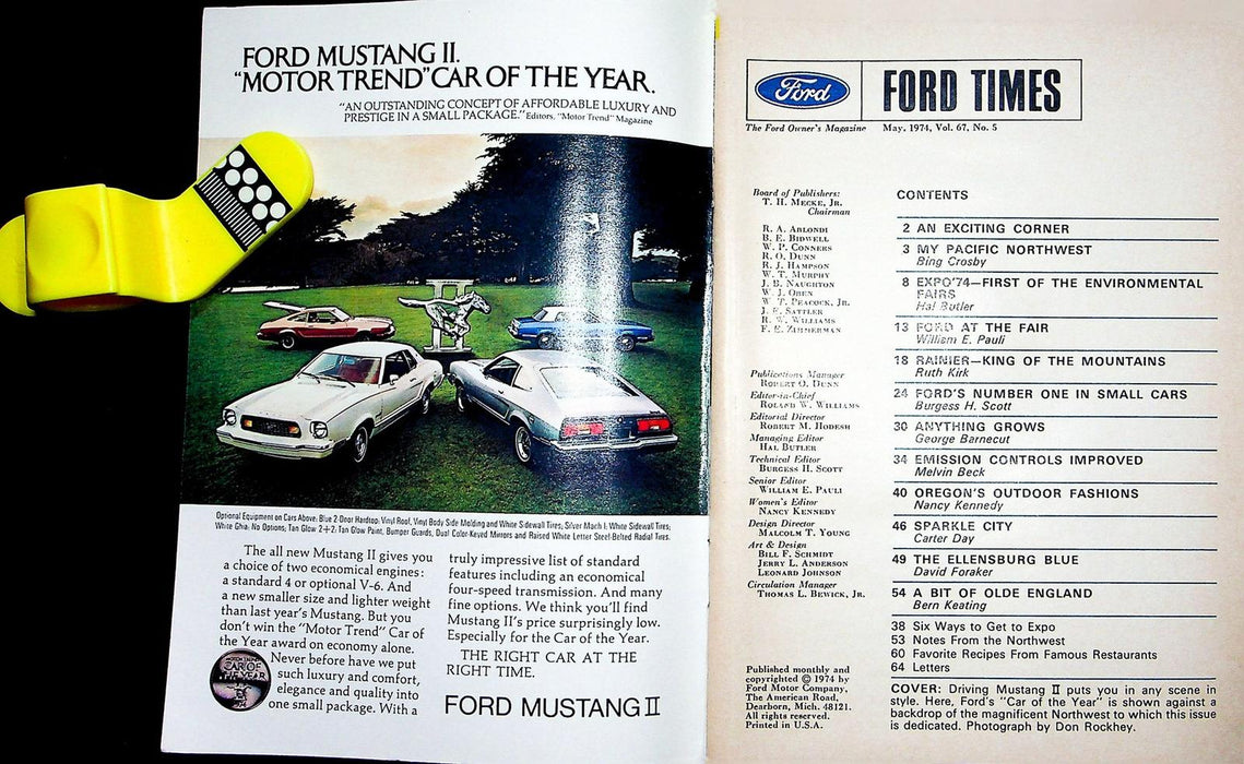 Ford Times Magazine May 1974 Cars Pacific Northwest And Expo '74 Mount Rainier