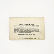 Card-O Chewing Gum Airplane Cards Fairey Fulmer Series D Britain World War 2 5