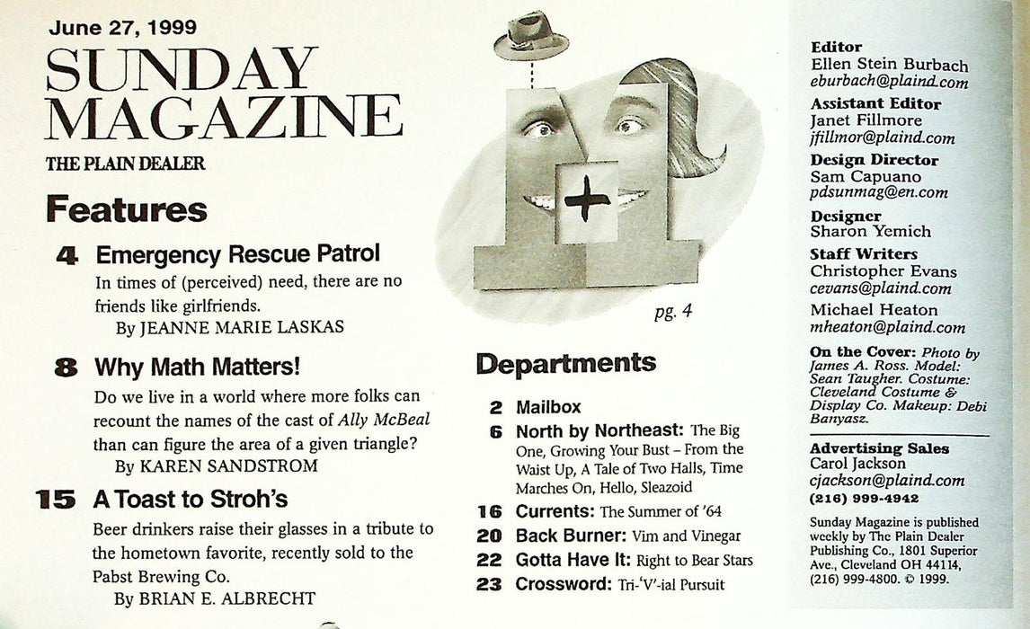 Plain Dealer Sunday Magazine June 1999 Math Matters, A Toast to Stroh's 2