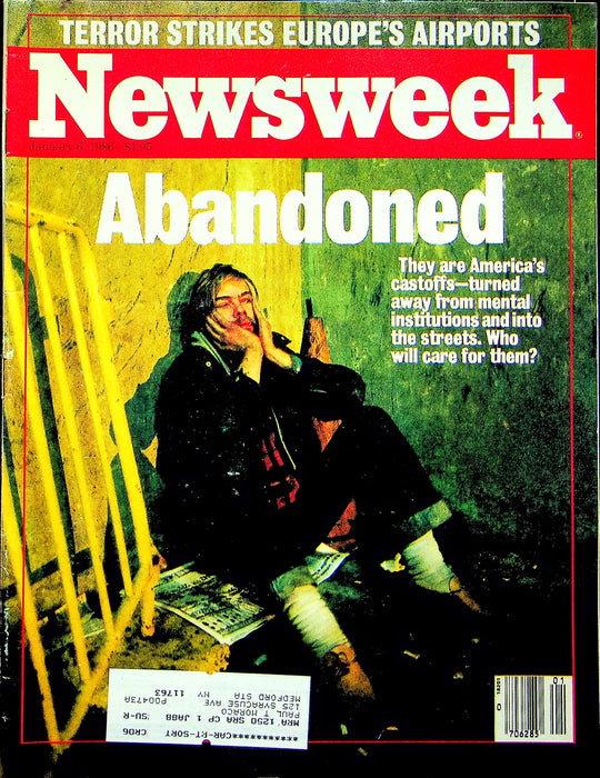 Newsweek Magazine January 6 1986 Airports In Rome Vienna Terrorists Palastinian