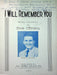 Tony Domain Sheet Music I Will Remember You 1953 Bob O'Brien Signed Piano Vocal 1