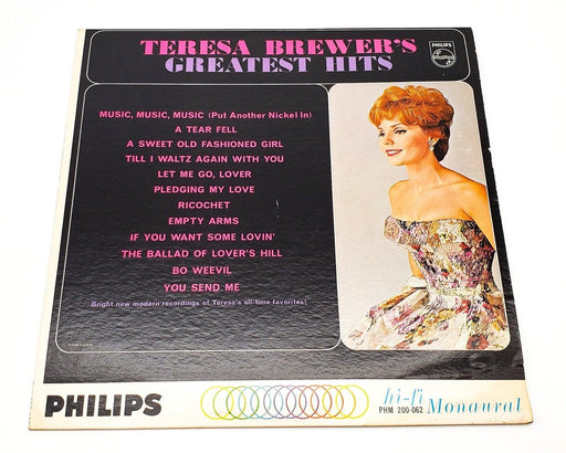 Teresa Brewer Teresa Brewer's Greatest Hits 33 RPM LP Record Philips 1962 Copy 1 1