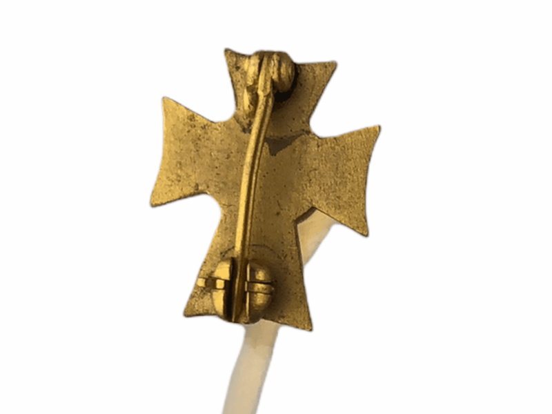 Vintage Holy Cross Filigree Lapel Pin Initials Y. P. L. L. Gold White Red 5