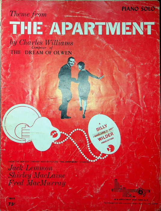 The Apartment Theme Song Sheet Music C Williams Jack Lemmon Shirley Maclaine 1