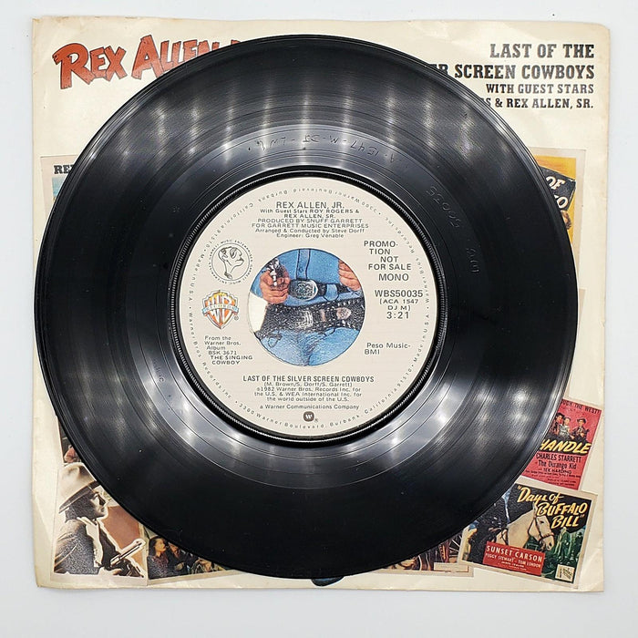 Rex Allen Jr. Last Of The Silver Screen Cowboys 45 RPM Single Record 1982 PROMO 3