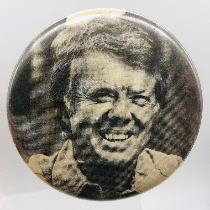 Vintage President Jimmy Carter Button 2" Farmer Fence Campaign 1970s Political
