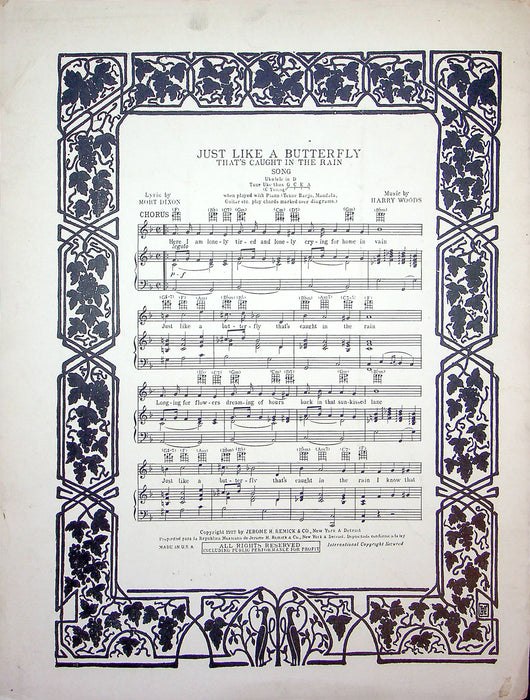Sheet Music Under The Midsummer Moon Half A Widow Musical Play 1927 Military 3