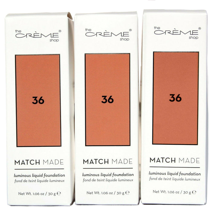 The Creme Shop Match Made Luminous Liquid Foundation 3 Pack You Choose Shade...