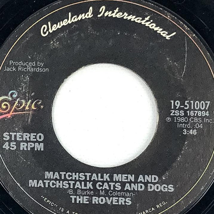 45 Record Wasn't That a Party / Matchstalk Men & Matchstalk Cats & Dogs Rovers 1