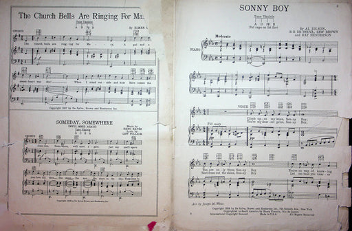 Sonny Boy Sheet Music Al Jolson The Singing Fool Movie 1928 Piano Vocal 2