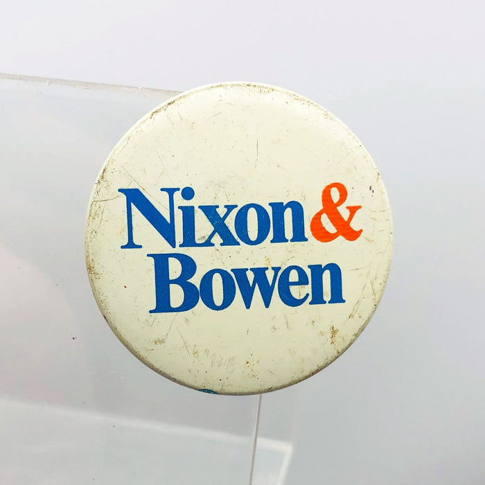 Richard Nixon Otis Bowen Button 1.5" Pinback Presidential Campaign Vintage 2