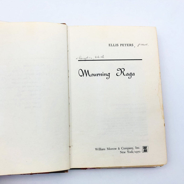 Mourning Raga Hardcover Ellis Peters 1970 Kidnapped Child Mystery 1st Ed Ex Libr 9