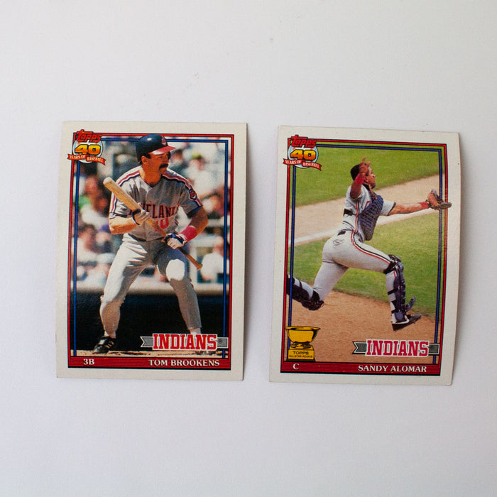 Cleveland Indians Baseball Cards Sandy Alomar Tom Brookens 1991 Topps Guardians