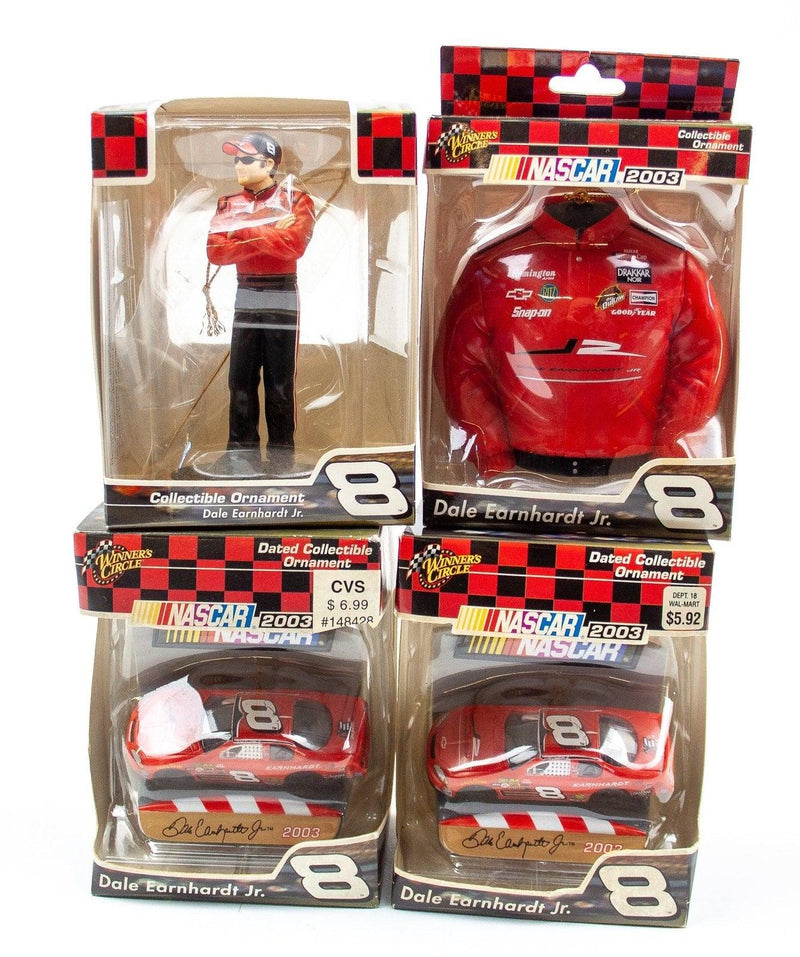 NASCAR Dale Earnhardt Jr Christmas Ornaments Figurine Jacket Cars Lot of 4 1