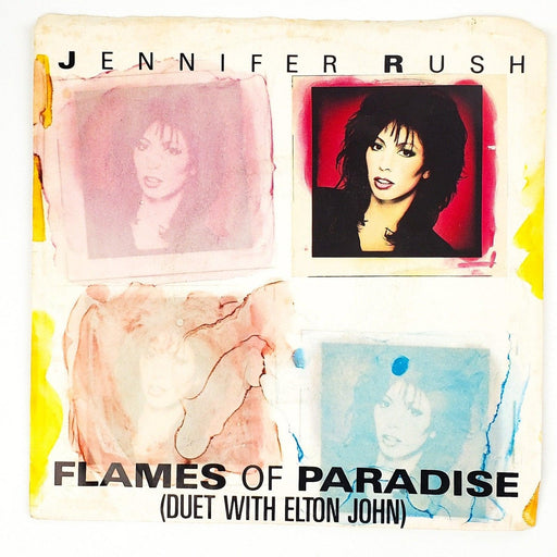 Jennifer Rush Flames of Paradise Duet w/ Elton John Record 45 Single Epic 1987 1