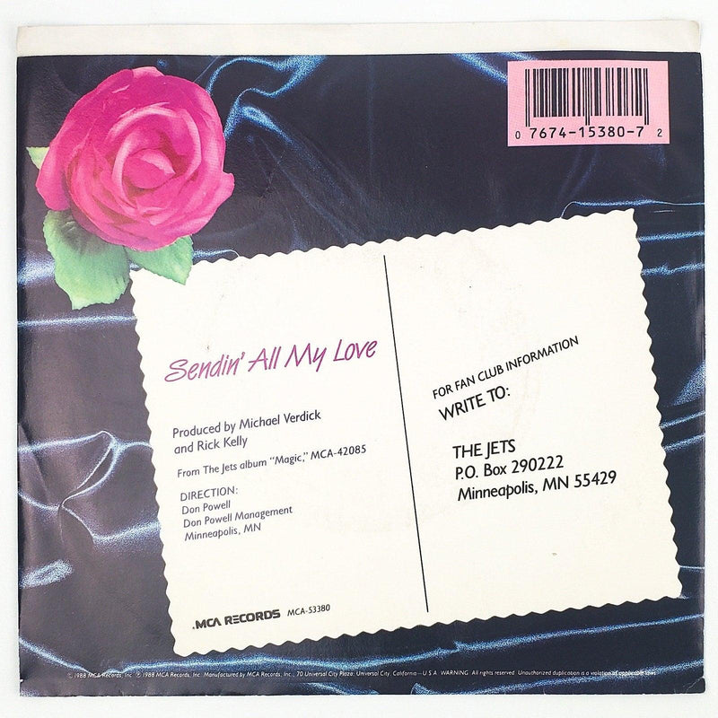 The Jets Sendin' All My Love Record 45 RPM Single MCA Records 1988 Promo 2