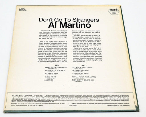 Al Martino Don't Go To Strangers 33 RPM LP Record Pickwick 2