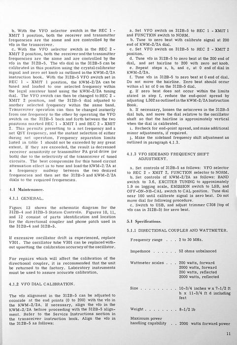 Collins 312B-4 & 312B-5 Station Controls Manual w/ Schematic (Scanned PDF)